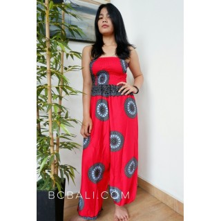 bali clothing hand pattern rayon printing jumpsuit